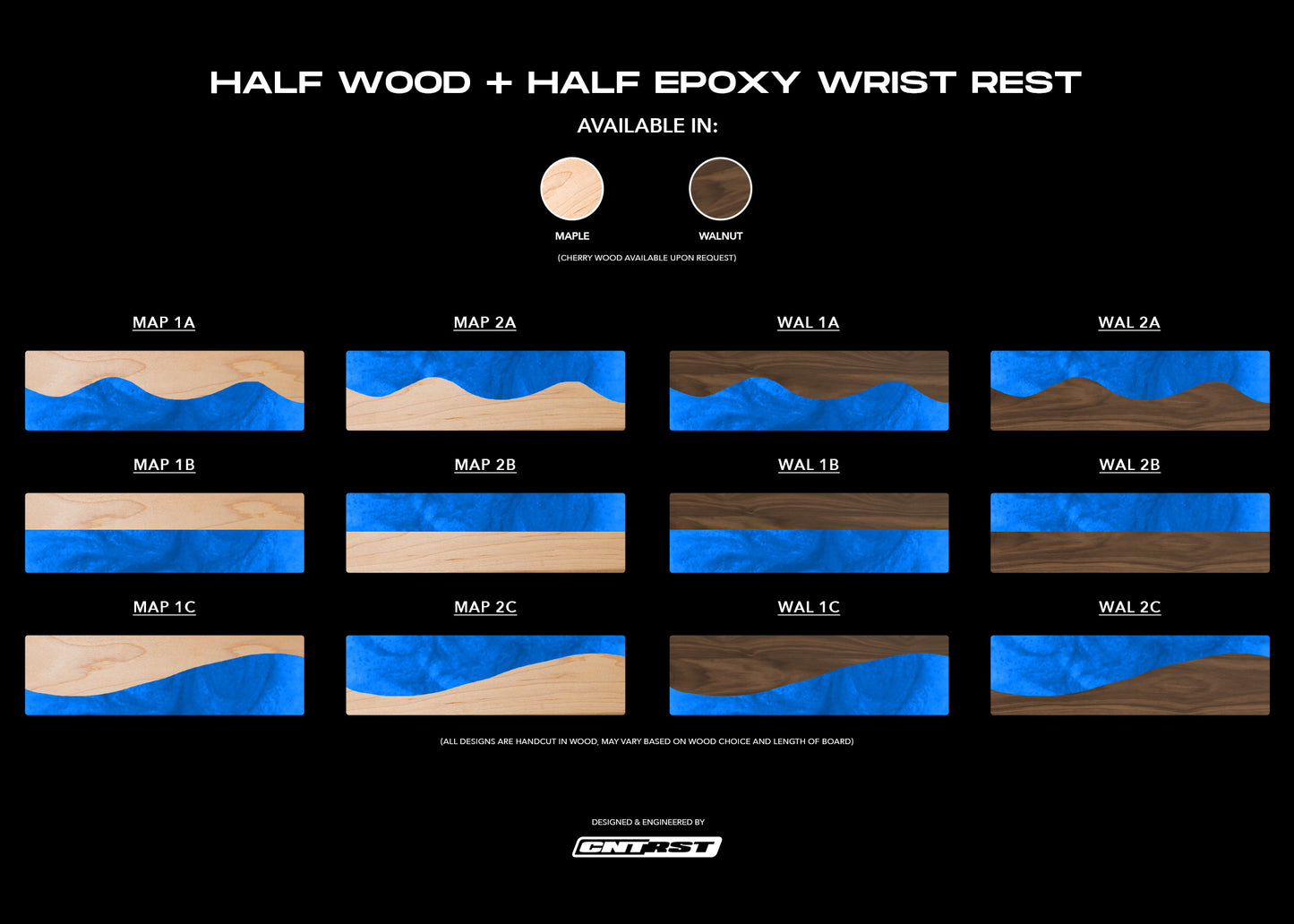 Keyboard Wrist Rest (Half Wood & Half Epoxy)