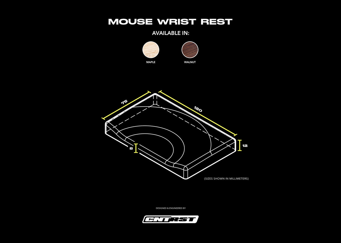 Mouse Wrist Rest (Wood) - Walnut