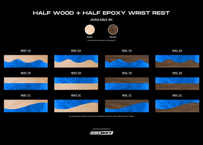 Keyboard Wrist Rest (Half Wood & Half Epoxy)