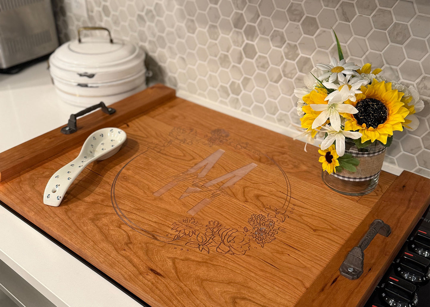 Personalized Wood Stovetop Tray